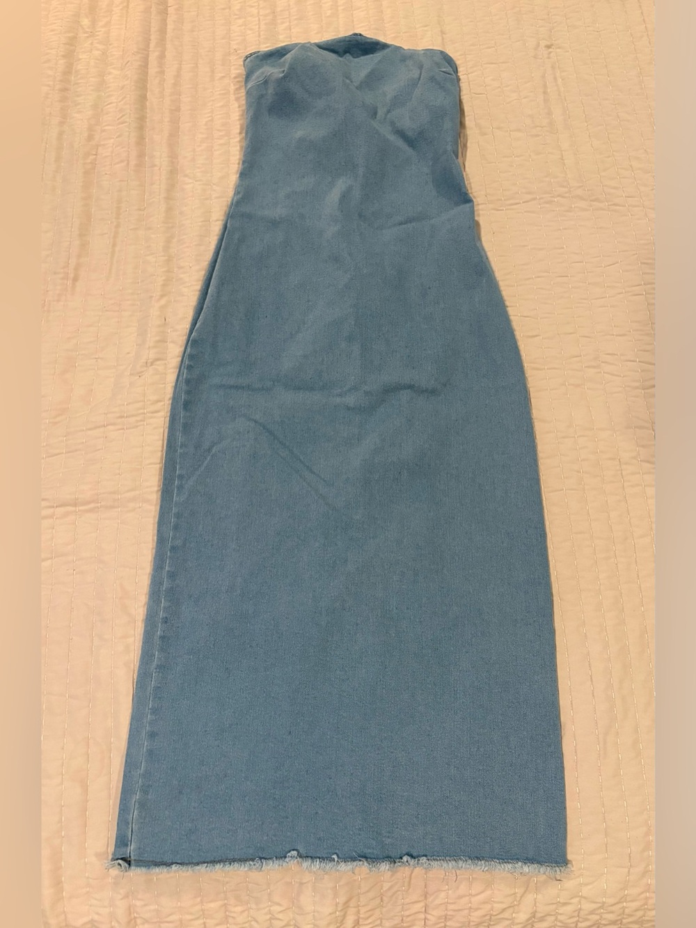 SHEIN Light Blue Midi Bodycon Denim Dress